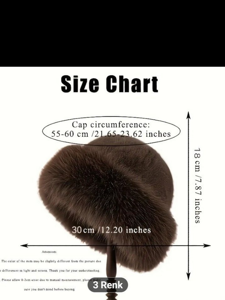 Kahverengi Kürklü Kadın Yün Şapka - Görsel 3