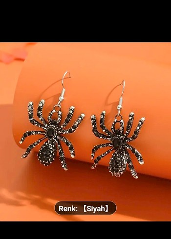 Siyah Payetli Örümcek Küpe - Görsel 2