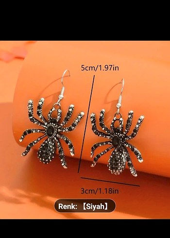 Siyah Payetli Örümcek Küpe - Görsel 4