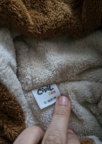 Civil Civil 12 18 Aylık Kahverengi Erkek Çocuk Kapüşonlu Kürklü Kaban