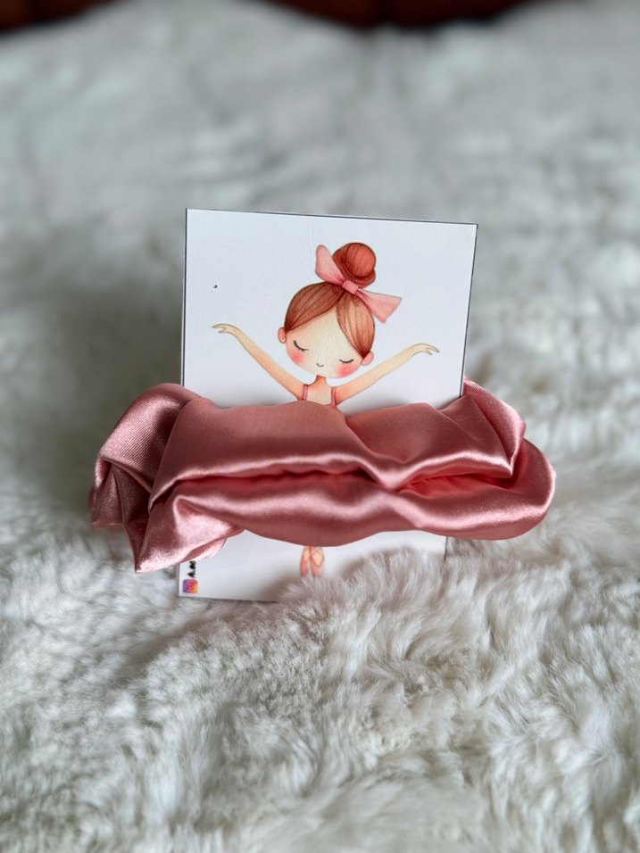 Pembe Saten Fırfırlı Saç Tokası - Görsel 3