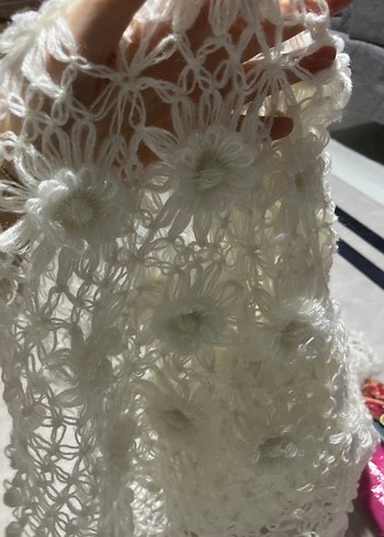 Dantel Detaylı Bohem Kadın Örgü Şal - Görsel 5