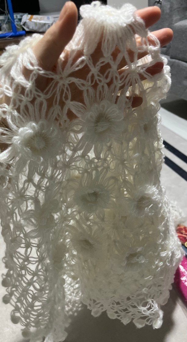 Dantel Detaylı Bohem Kadın Örgü Şal - Görsel 5