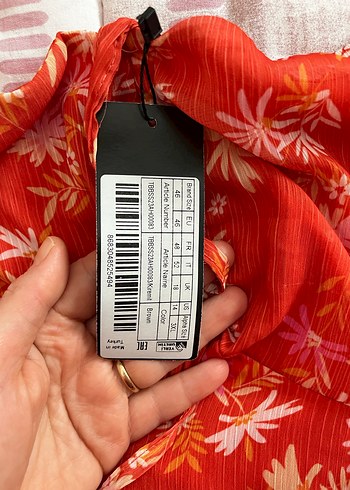 Kırmızı Drapeli Uzun Kollu Bohem Elbise - Görsel 4