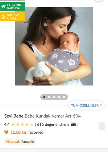 Gri Bebek Kanguru Sling - Görsel 3