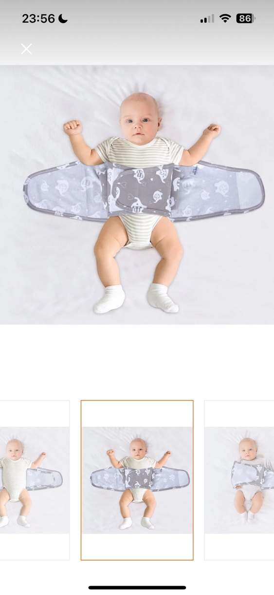 Gri Bebek Kanguru Sling - Görsel 2