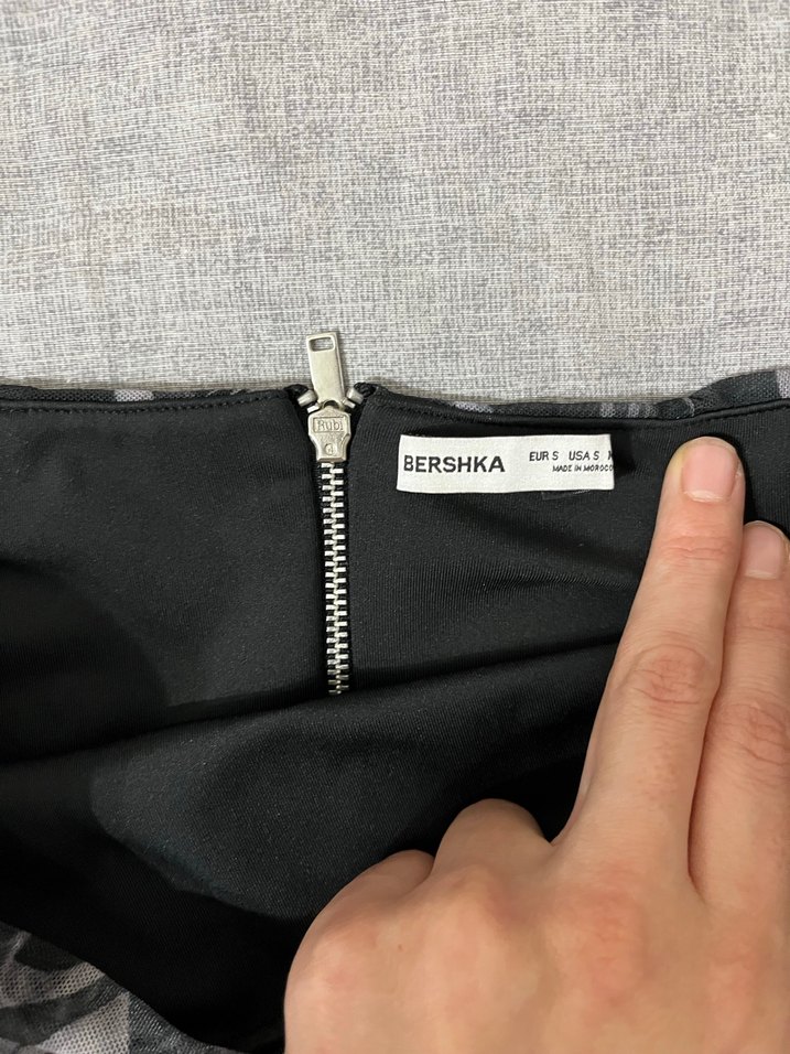 Gri Baskılı Straplez Drapeli Bluz - Görsel 3