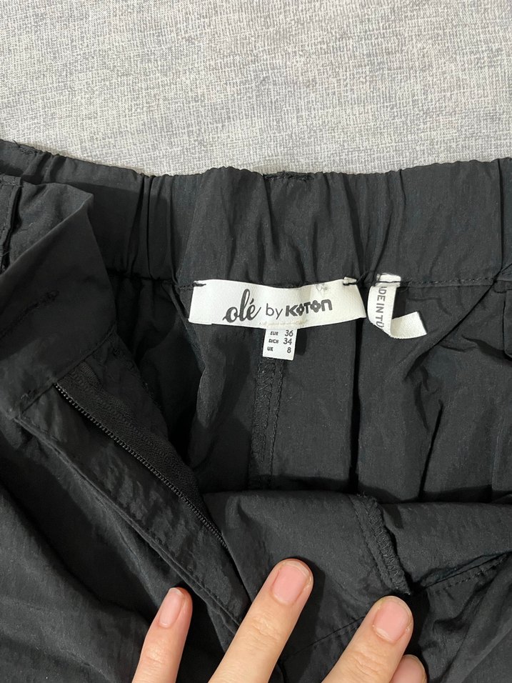 Siyah Mini Şort Etek Gevşek Kesim - Görsel 2