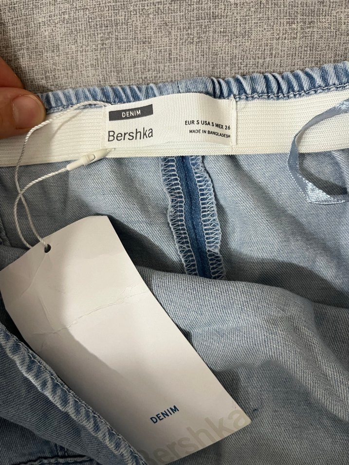 Kadın Mavi Denim Straplez Tulum - Görsel 2