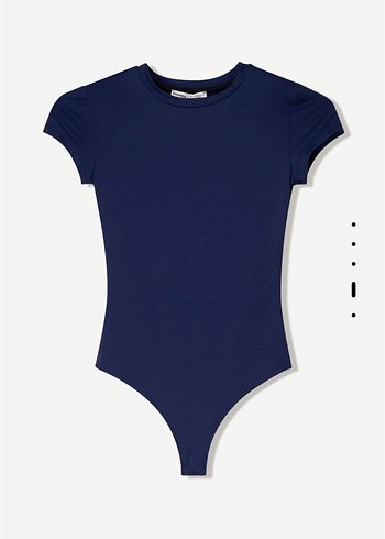 Kısa Kollu Lacivert Kadın Body - Görsel 3