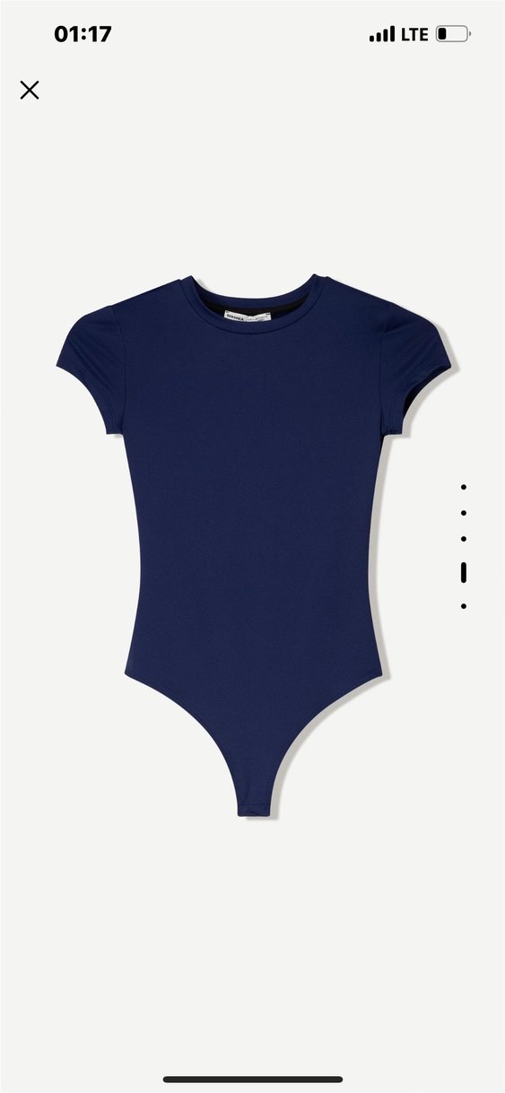 Kısa Kollu Lacivert Kadın Body - Görsel 3