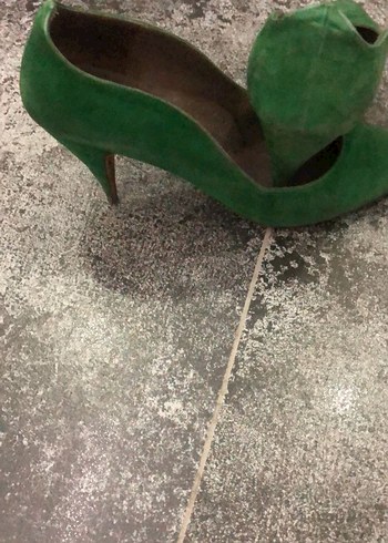 37 Beden Yeşil Süet Stiletto