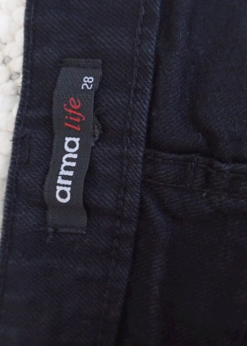 Armani Düğmeli Siyah Denim Midi Etek
