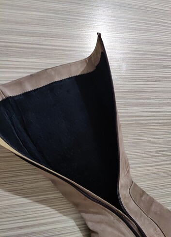 Yepyeni bej süet çizme  - Görsel 7