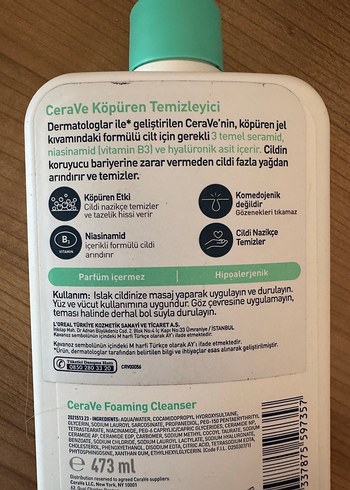 Diğer CeraVe Köpüren Temizleyici 473 ml