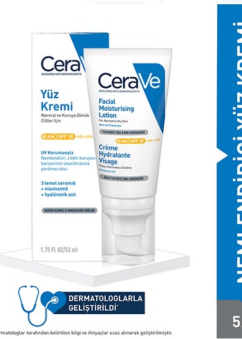CeraVe Yüz Kremi Normal ve Kuru Ciltler İçin SPF 30