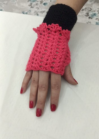 Örgü Gotik Parmaksız Eldiven - Görsel 6