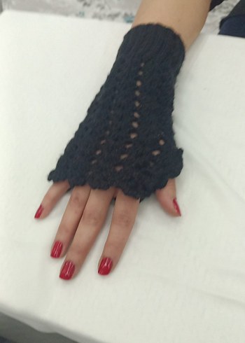 Örgü Gotik Parmaksız Eldiven - Görsel 3