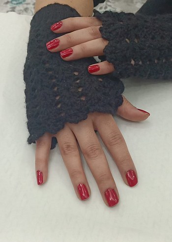 Örgü Gotik Parmaksız Eldiven - Görsel 2