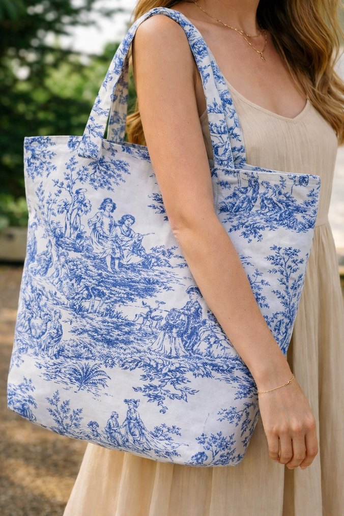 Mavi Plaj Çantası - Bohem Stil - Görsel 2