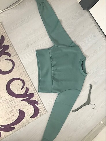 xs Beden su yeşili crop üst