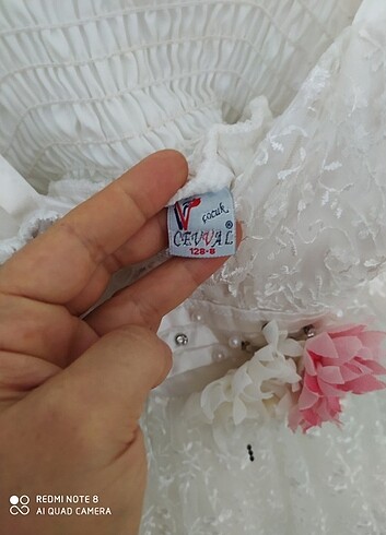 8 Yaş Beden beyaz Renk Çocuk gelinlikl