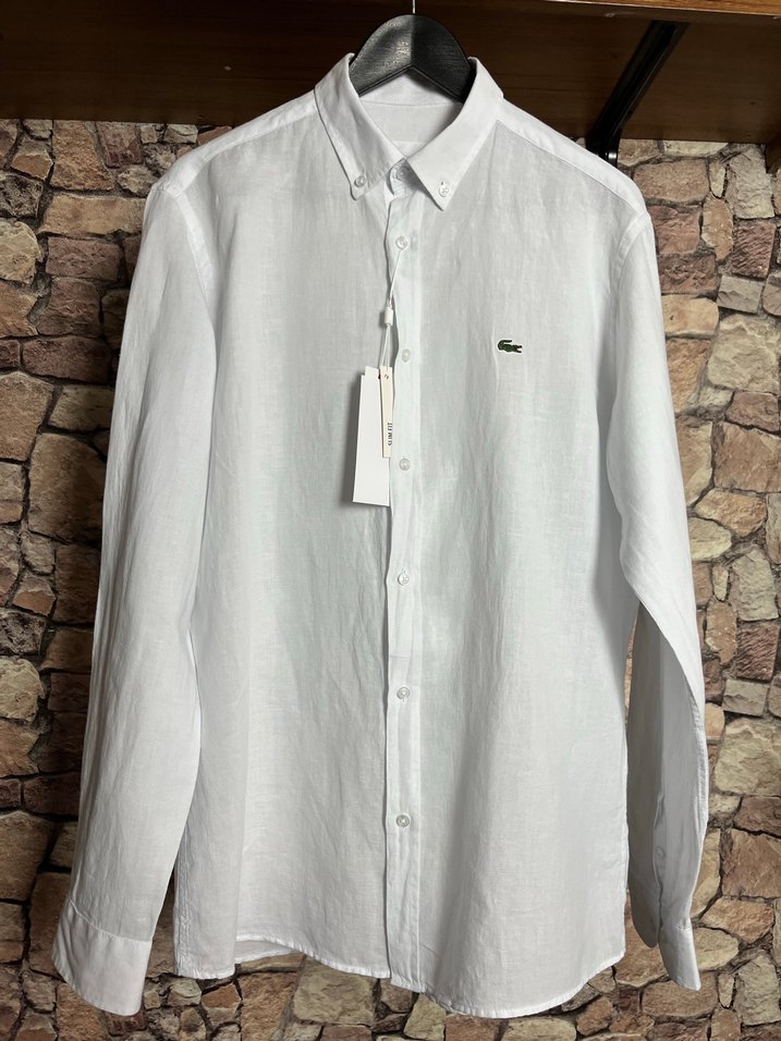 Beyaz Regular Fit Keten Erkek Gömlek - Görsel 2