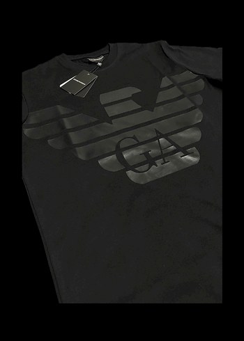 Siyah Deri Baskılı Erkek Tişört - Görsel 2