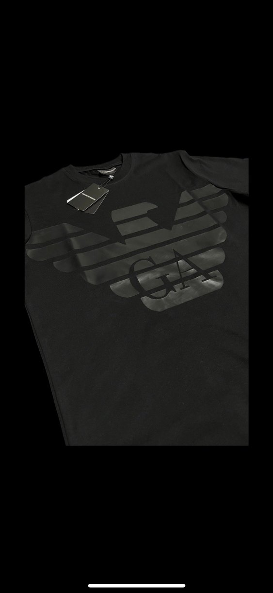 Siyah Deri Baskılı Erkek Tişört - Görsel 2