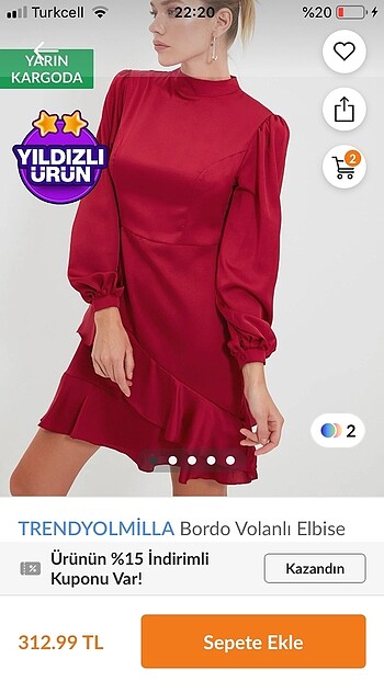 Bordo elbise