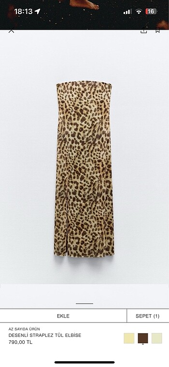 Zara Zara leopar tül elbise