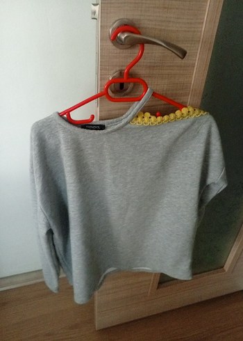 Gri Triko Kadın Bisiklet Yaka Kazak - Görsel 4