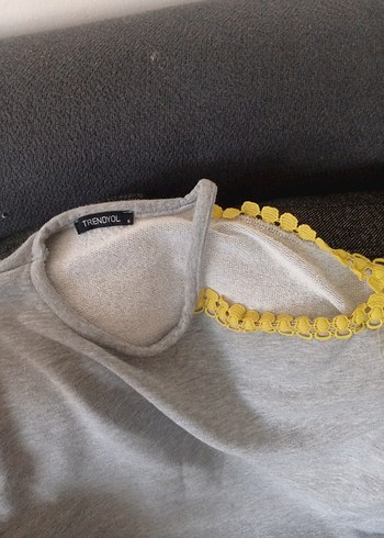 Gri Triko Kadın Bisiklet Yaka Kazak - Görsel 2