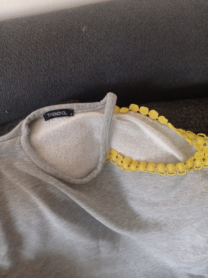 Gri Triko Kadın Bisiklet Yaka Kazak - Görsel 2