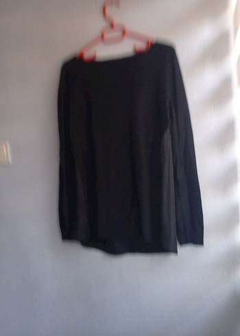 V Yaka Pileli Siyah Hamile Bluzu - Görsel 3