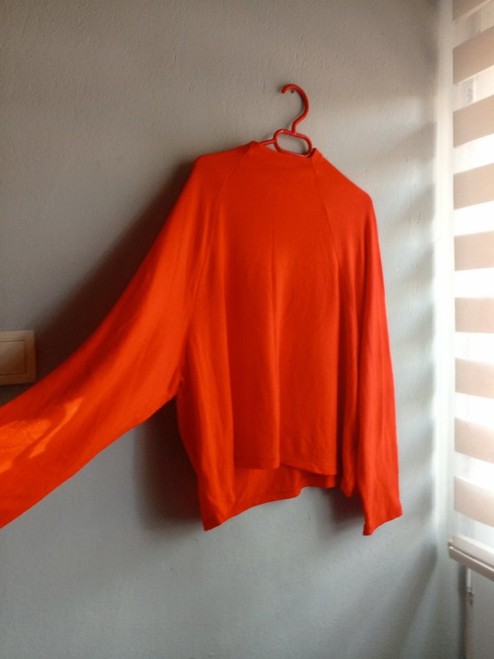 turuncu Kadın Uzun Kollu Basic Kazak - Görsel 3