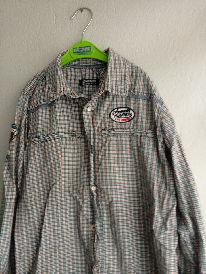 Erkek Çocuk mavi Kareli Kısa Kollu Gömlek - Görsel 4