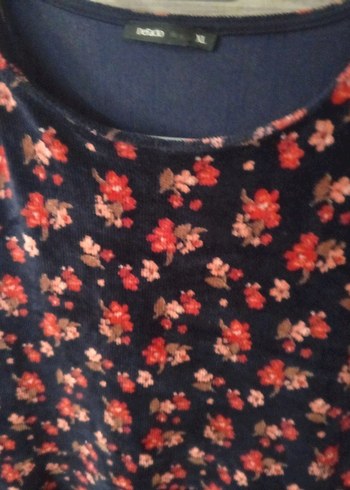 Bordo Çiçek Desenli Uzun Kollu Midi Elbise - Görsel 5