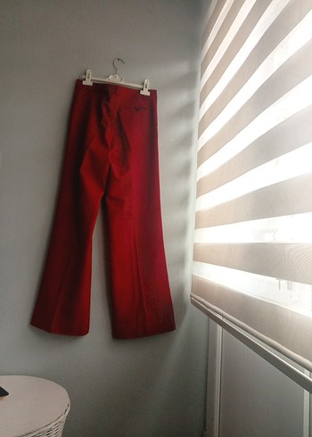 Düğmeli bordo Kumaş Pantolon - Görsel 2