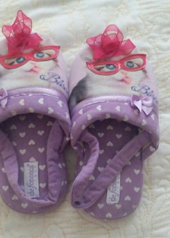 Mor Nakışlı Kız Ev Terliği - Görsel 4