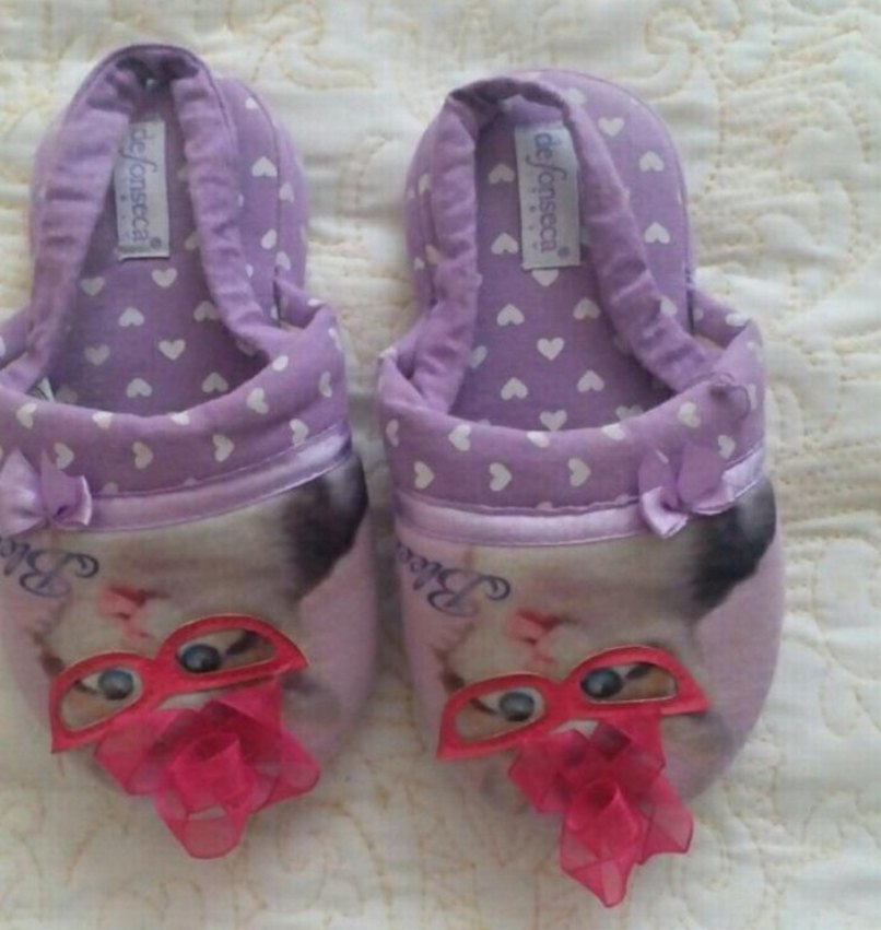 Mor Nakışlı Kız Ev Terliği - Görsel 5