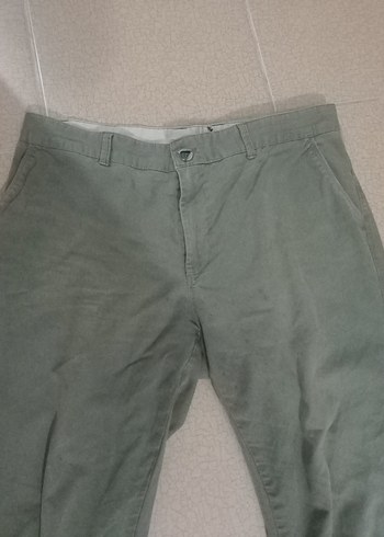 Erkek Haki Keten Rahat Kesim Pantolon - Görsel 2