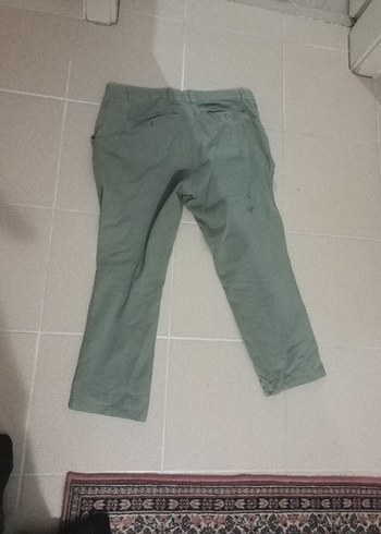 Erkek Haki Keten Rahat Kesim Pantolon - Görsel 4