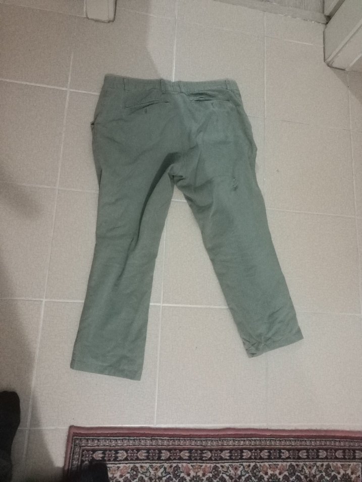 Erkek Haki Keten Rahat Kesim Pantolon - Görsel 4