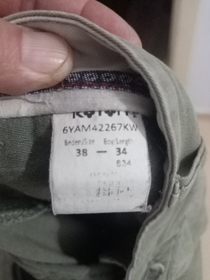 Erkek Haki Keten Rahat Kesim Pantolon - Görsel 3