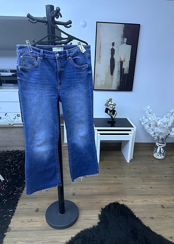 Kadın Mavi Denim Midi Jean Pantolon