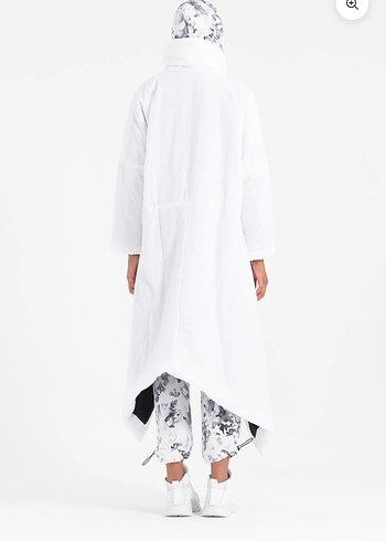 Kadın Uzun Beyaz puf kaban - Görsel 5