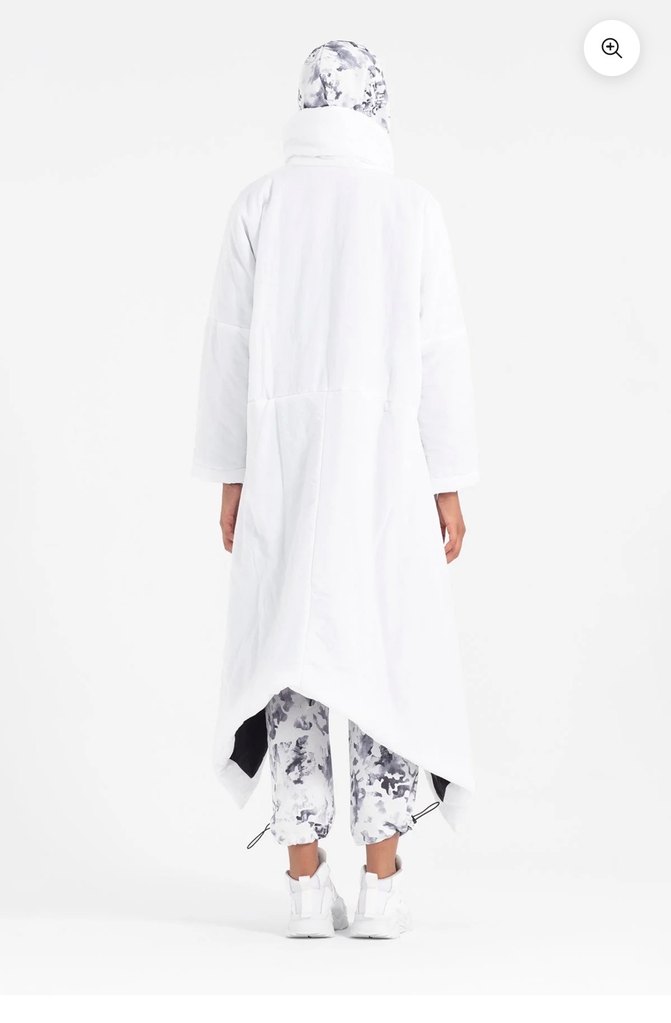 Kadın Uzun Beyaz puf kaban - Görsel 5