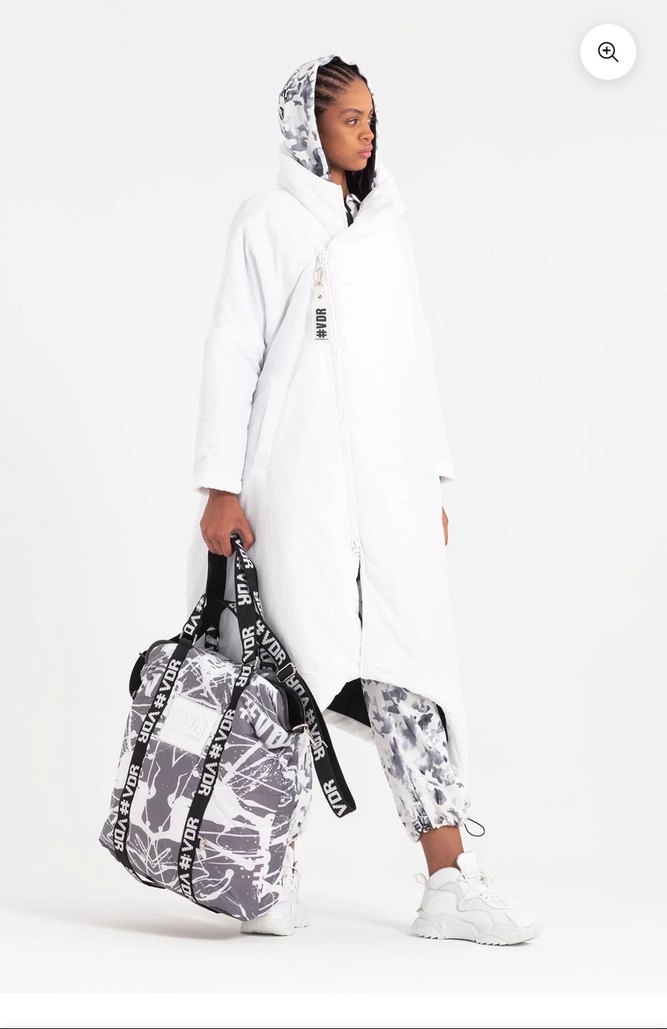 Kadın Uzun Beyaz puf kaban - Görsel 2