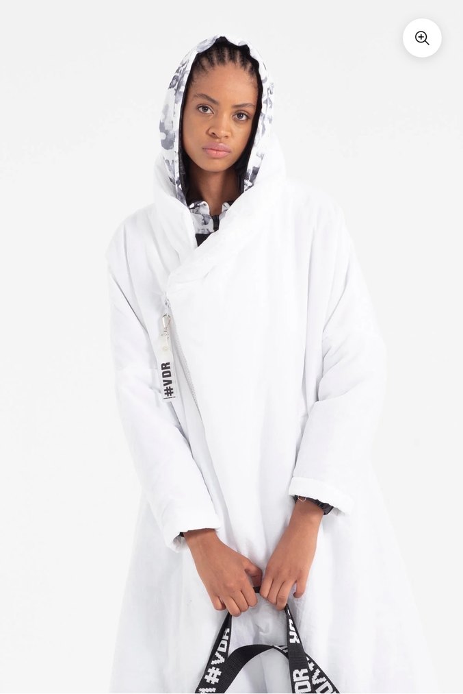 Kadın Uzun Beyaz puf kaban - Görsel 4